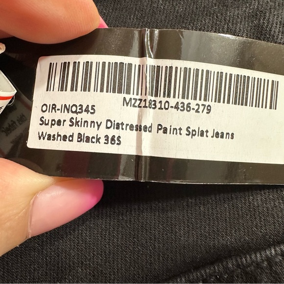 BOOHOO MAN SUPER SKINNY DISTRESSED PAINT SPLAT JEANS IN BLACK SIZE 36S - Picture 11 of 11